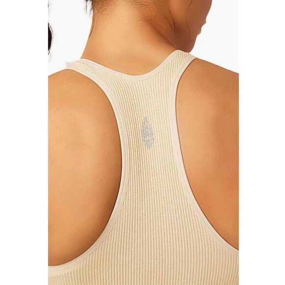 FP Movement Free Throw Metallic Sparkle Crop Tank in Sesame Size XS - Picture 4 of 6